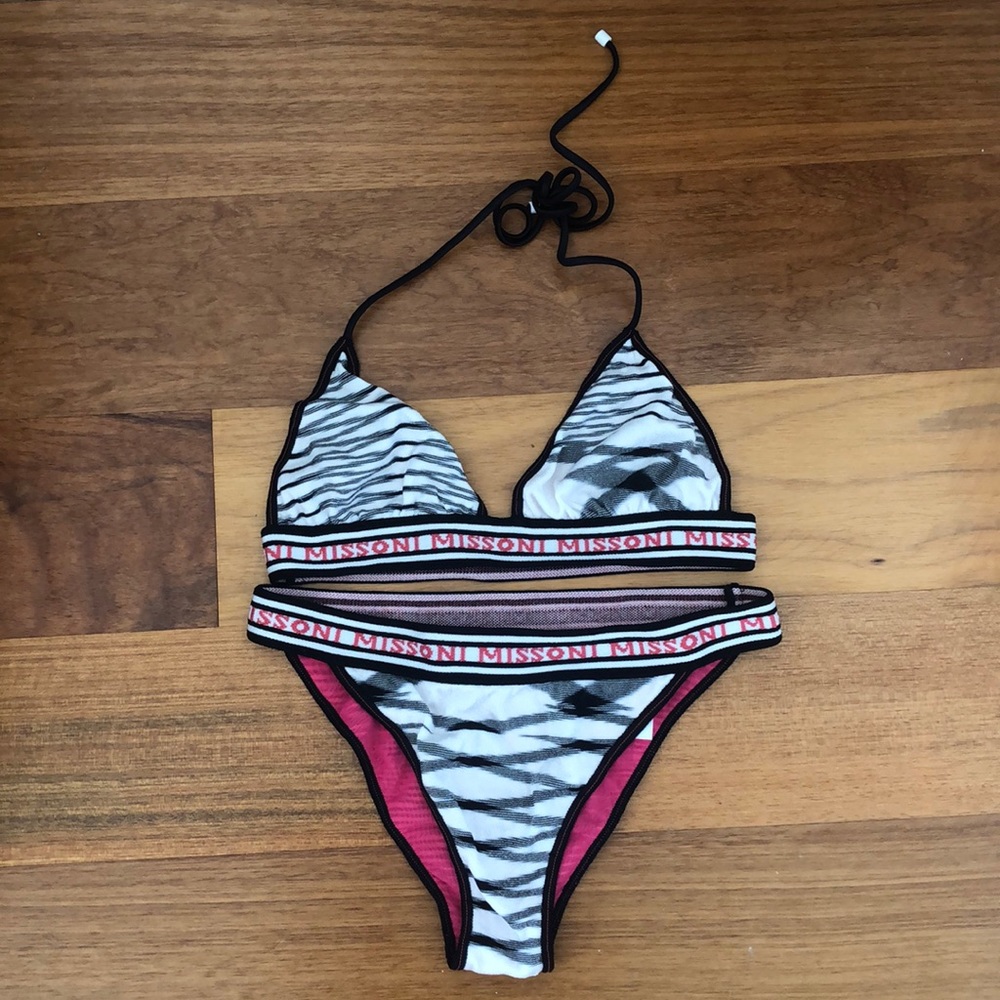 MISSONI MARE monogrammed trim Crochet bikini